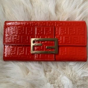 Fendi Zucchino Patent leather wallet